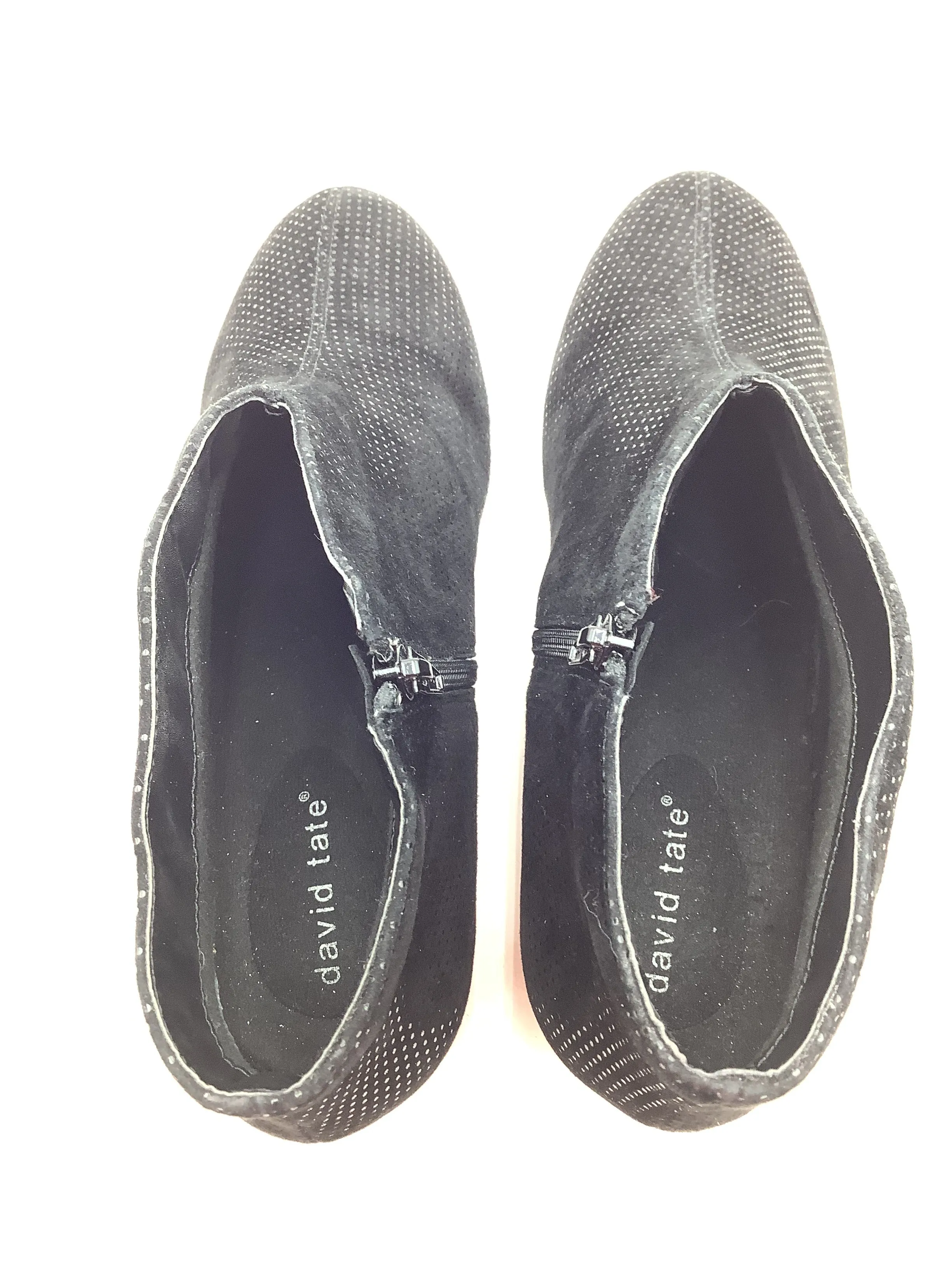 David Tate Women's Booties Black Suede Almond Toe Size: 10WW