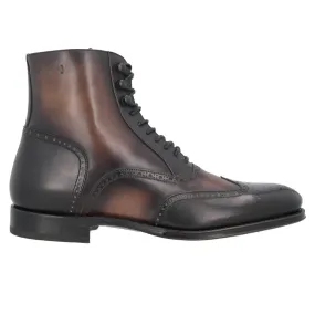 Handmade Custom Brown Calf Leather Boots For Men