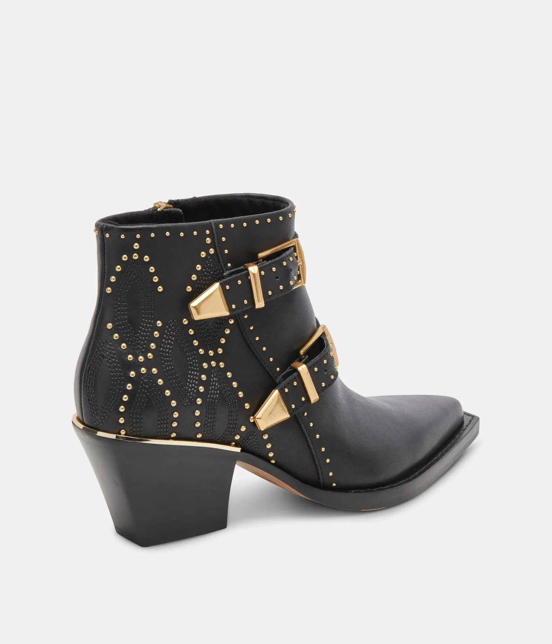 Ronnie Ankle Boot in Black and Gold