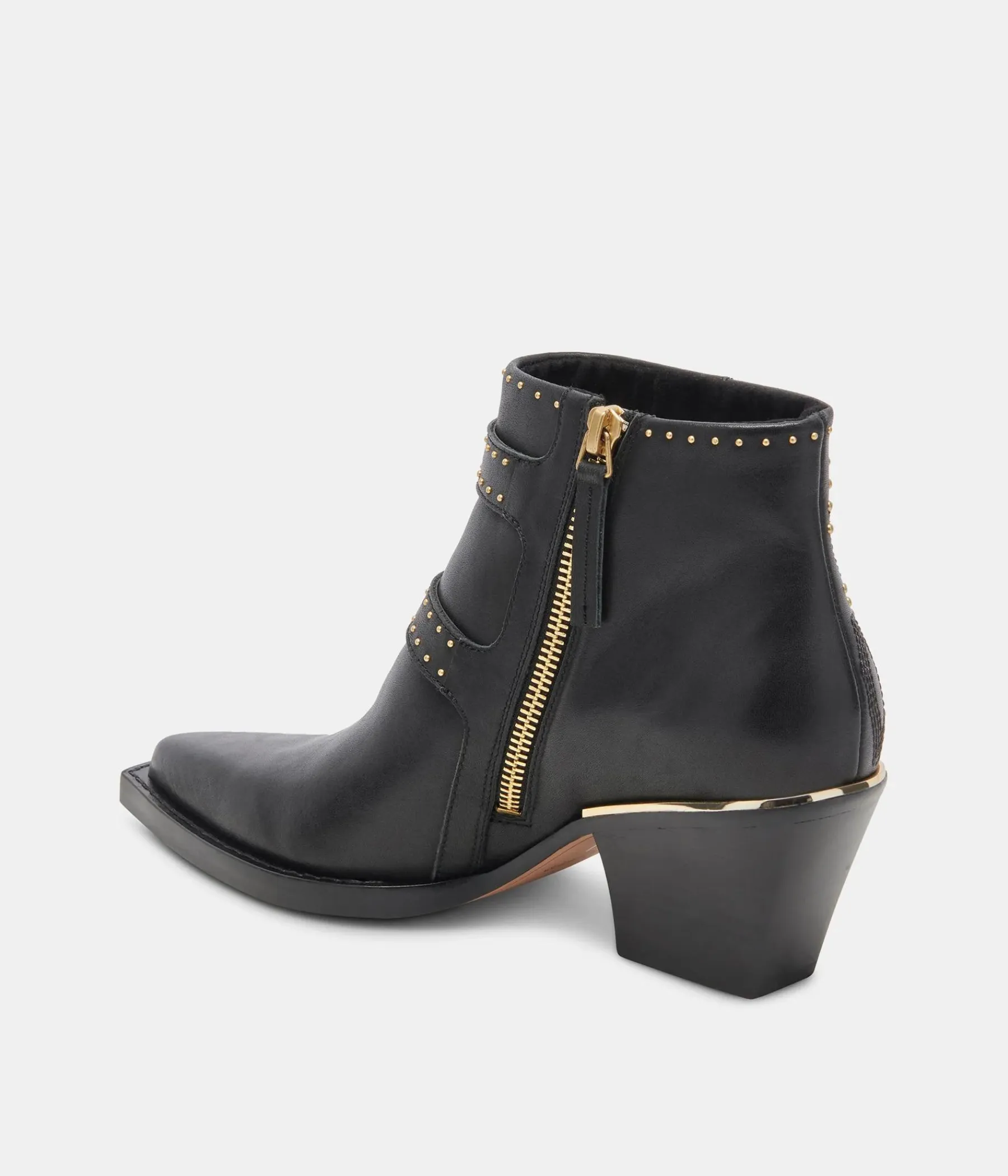 Ronnie Ankle Boot in Black and Gold