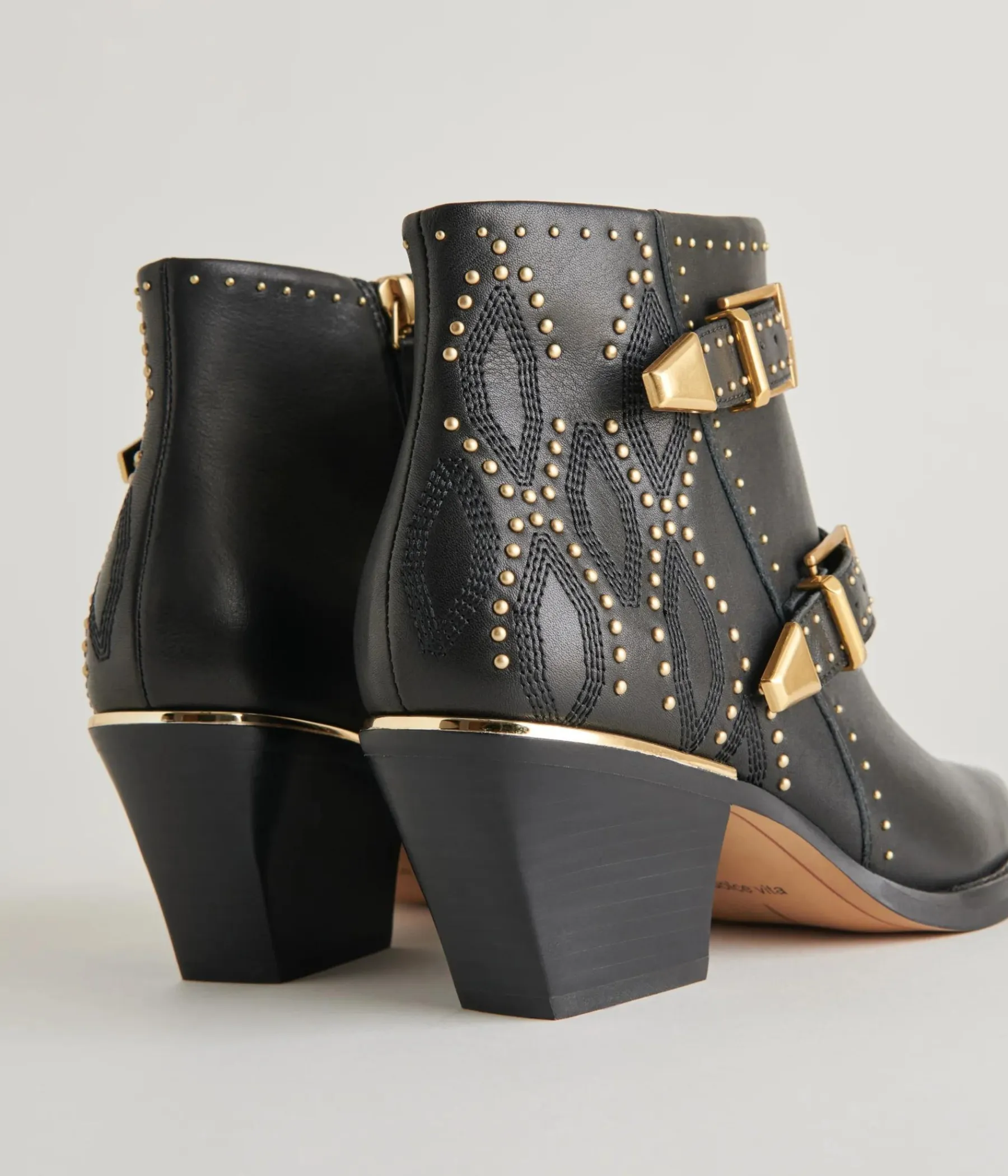 Ronnie Ankle Boot in Black and Gold