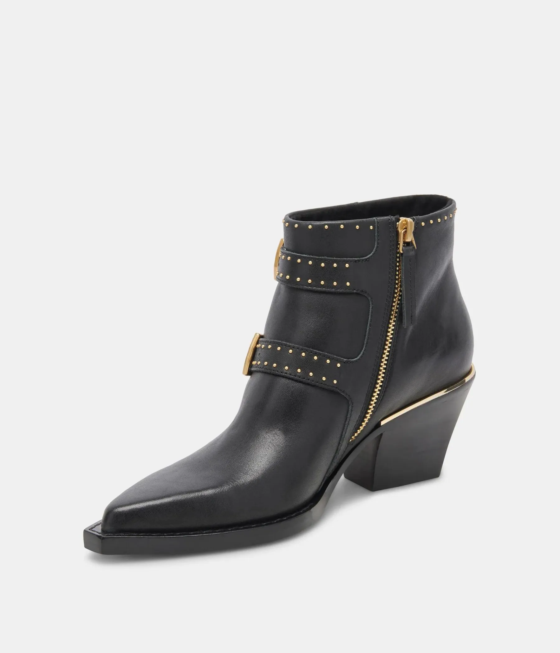 Ronnie Ankle Boot in Black and Gold